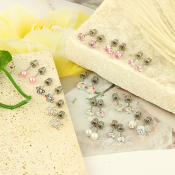 Amazon Hot Νέο Σετ 12 Ζευγαριών Σκουλαρίκια Bullet Γυναικεία Σκουλαρίκια Παιδικά Σκουλαρίκια Κοσμήματα Piercing