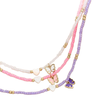 Aliexpress Cross-Border Νέο Κολιέ Εξατομικευμένο Μποέμ Στυλ Ρυζιού Χάντρα Κλειδαριάς Αλυσίδα Ευέλικτο Κολιέ Super Fairy Πεταλούδας