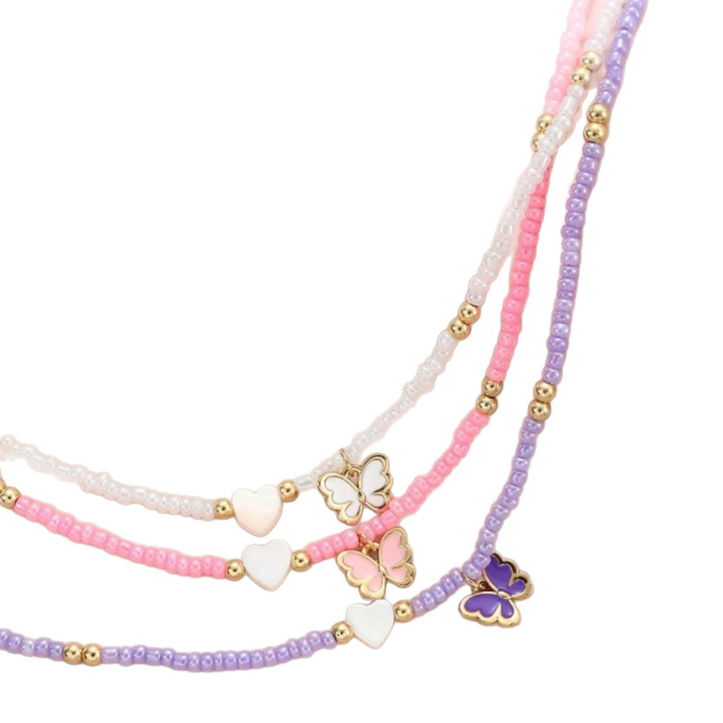 „Aliexpress“ tarpvalstybinis naujas asmeninis bohemiško stiliaus ryžių karoliukų raktikaulio grandinėlės vėrinys, universalus drugelio superfėjos vėrinys