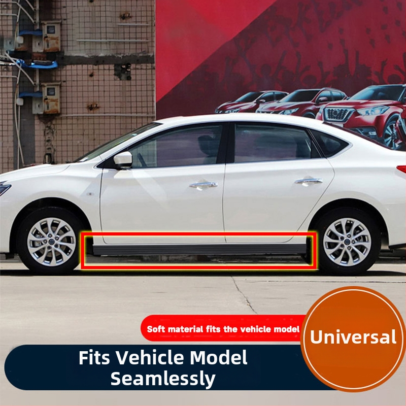 Automobilio šoninio slenksčio apsaugos nuo susidūrimo juosta, apsauganti nuo įbrėžimų, universali sidabrinio krašto kėbulo apsauga, maža, apjuosta guminė apsauginė juostelė, apsauganti nuo įbrėžimų.