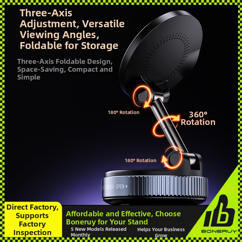 „Boneruy“ automobilinio įkroviklio belaidis įkrovimo laikiklis vakuuminės adsorbcijos darbalaukio laikiklis biuro navigacijos automobilinis laikiklis