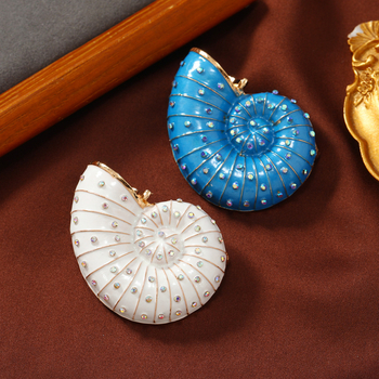 vintage καρφίτσα κοχύλι μόδα vintage μέση αρχαία καρφίτσα σαλιγκαριού που στάζει λάδι διαμάντι υψηλής ποιότητας αξεσουάρ ένδυσης