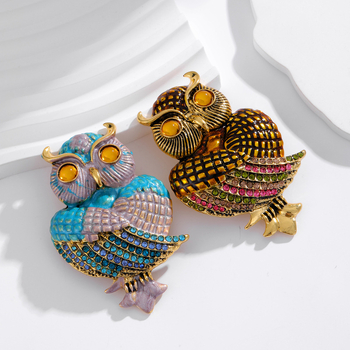 Piiriülene Euroopa ja Ameerika armas kivikeste suur öökullipross vintage õlitilkuvate loomade korsettkleit ehted rõivad aksessuaarid