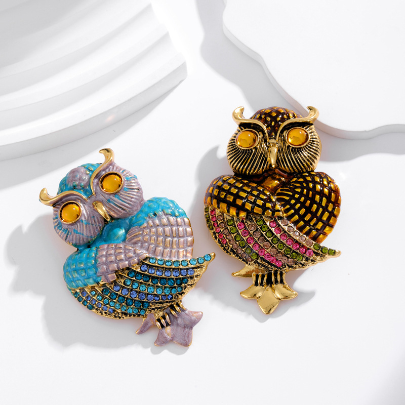 Piiriülene Euroopa ja Ameerika armas kivikeste suur öökullipross vintage õlitilkuvate loomade korsettkleit ehted rõivad aksessuaarid