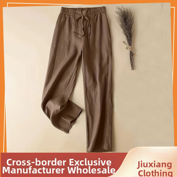 Kelnės pavasariui ir vasarai, vientisos spalvos, tiesaus kirpimo, laisvalaikio, suvarstomos, aukštu juosmeniu, plačios, laisvos, priglundančios, moteriškos kelnės.