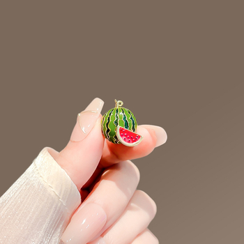 Μικρή καρφίτσα με σμάλτο σε χρώμα καρπουζιού, γυναικεία χαριτωμένη καρφίτσα με φρούτα, σταθερή αγκράφα γιακά με αντιανεμικό κορσάζ, αξεσουάρ