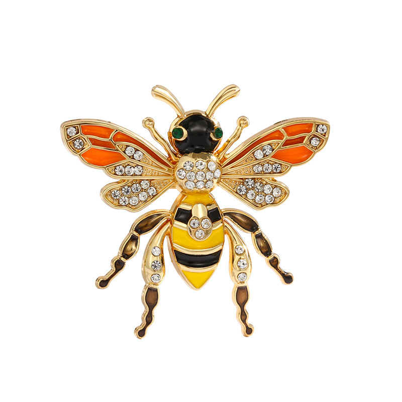 Mados bičių sagės, moteriškų drabužių aksesuarai, dažyti emalio aliejaus lašeliais, deimantiniai vabzdžių segtukais, sandėlyje, didmeninė prekyba