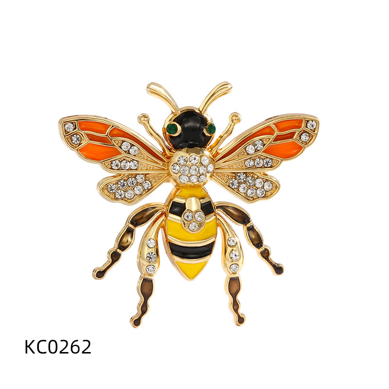 Mados bičių sagės, moteriškų drabužių aksesuarai, dažyti emalio aliejaus lašeliais, deimantiniai vabzdžių segtukais, sandėlyje, didmeninė prekyba