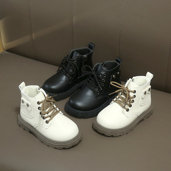 Meiteņu zābaki 2025. gada rudenī Jauni zēnu viengabala zābaki Britu stila bērnu zābaki Rudens un ziemas eksporta ikdienas īsie zābaki