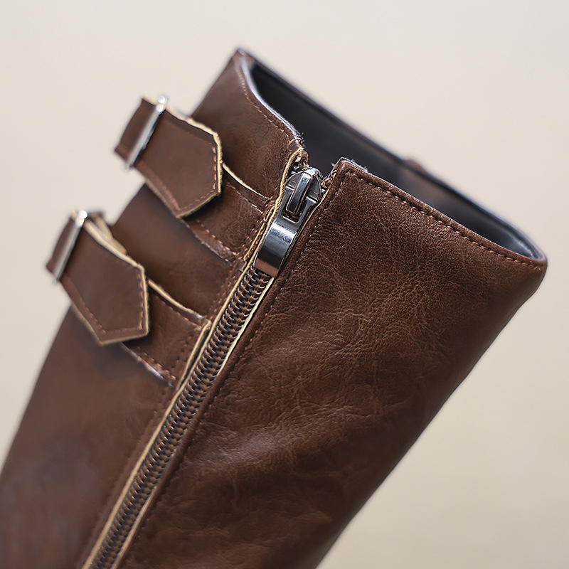 Bērnu Martina zābaki 2024. gada rudens un ziemas jaunie modes britu stila, bet līdz ceļgaliem garie zābaki bikses zābaki rietumu stila modes zābaki