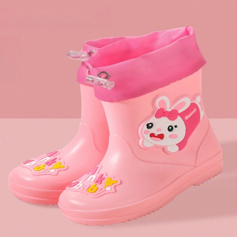 Multfilmu bērnu trušu lietus zābaki bērnudārzam, mazuļiem, ūdensnecaurlaidīgi apavi, lieliem bērniem, neslīdoši lietus zābaki, gumijas apavi vairumtirdzniecībā