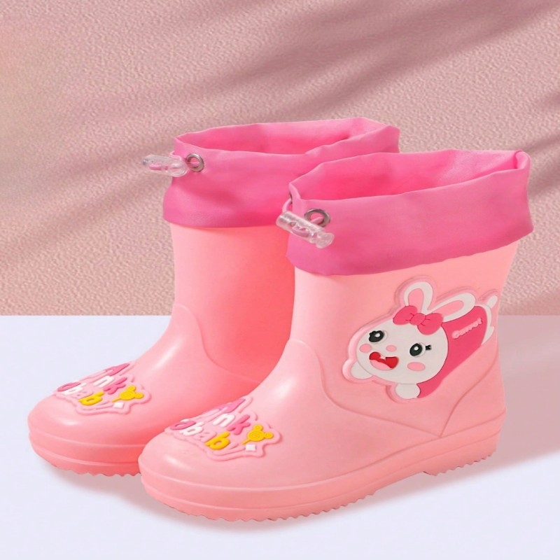 Multfilmu bērnu trušu lietus zābaki bērnudārzam, mazuļiem, ūdensnecaurlaidīgi apavi, lieliem bērniem, neslīdoši lietus zābaki, gumijas apavi vairumtirdzniecībā