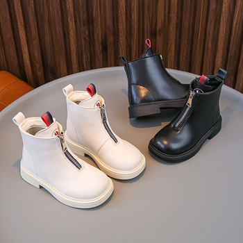 Meiteņu modes zābaki 2025. gada vasarai, jauni bērnu zābaki, daudzpusīgi mazu meiteņu īsie zābaki, balti ikdienas zābaki