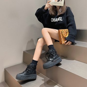 Γυναικεία βελούδινα παπούτσια χιονιού από διασημότητες στο διαδίκτυο, ζεστά βαμβακερά παπούτσια από παχύρρευστο ύφασμα, χειμωνιάτικα δημοφιλή παπούτσια Bread Shoes από το 2024, κοντά παπούτσια Martin