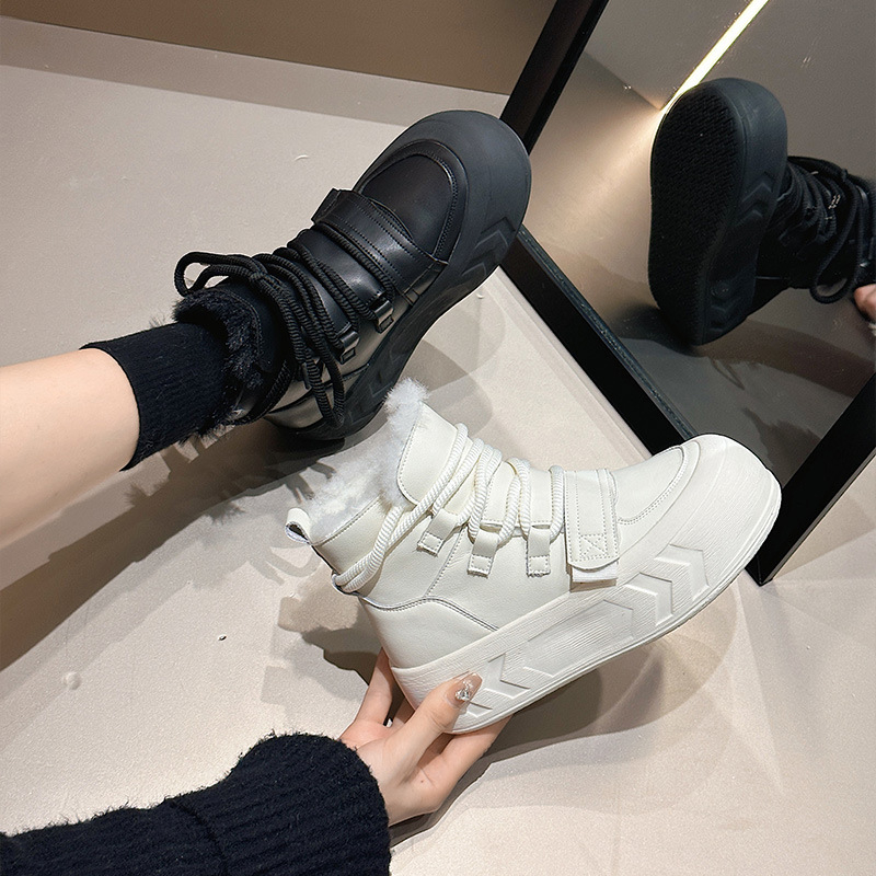 Interneto įžymybių laisvalaikio sniego batai, moteriški aksominiai, sutirštinti šilti medvilniniai batai, 2024 m. žiemos populiarūs duonos batai, Martin trumpi batai