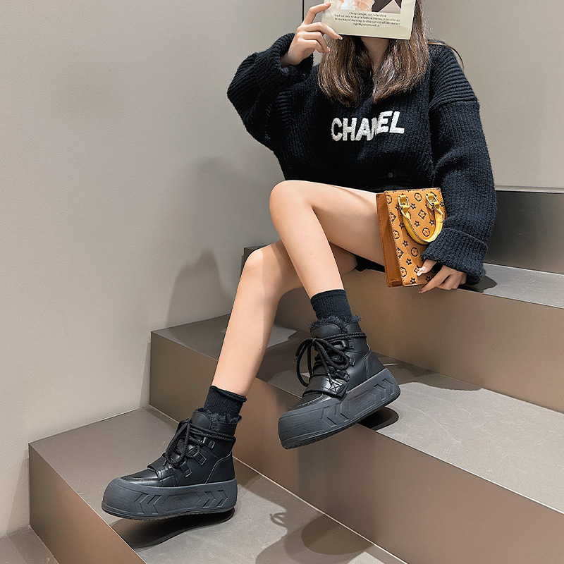 Interneto įžymybių laisvalaikio sniego batai, moteriški aksominiai, sutirštinti šilti medvilniniai batai, 2024 m. žiemos populiarūs duonos batai, Martin trumpi batai