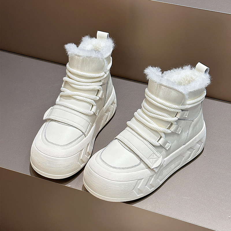 Interneto įžymybių laisvalaikio sniego batai, moteriški aksominiai, sutirštinti šilti medvilniniai batai, 2024 m. žiemos populiarūs duonos batai, Martin trumpi batai