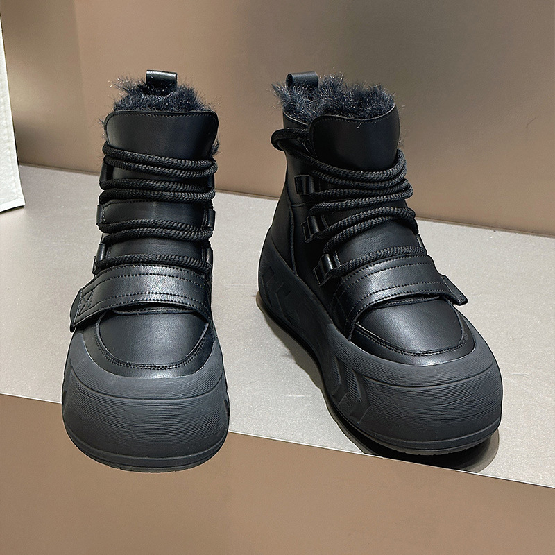 Interneto įžymybių laisvalaikio sniego batai, moteriški aksominiai, sutirštinti šilti medvilniniai batai, 2024 m. žiemos populiarūs duonos batai, Martin trumpi batai