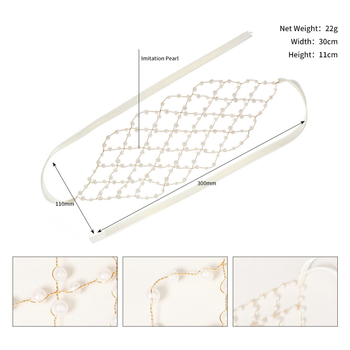Ευρωπαϊκά και Αμερικανικά Νυφικά Κοσμήματα Χειροποίητη Κορδέλα με Χάντρες από Μαργαριτάρια Εξωτισμός Πλέγμα Pressto για τα Μαλλιά, Νυφικό, Κορδέλα Μαλλιών για Γυναίκες