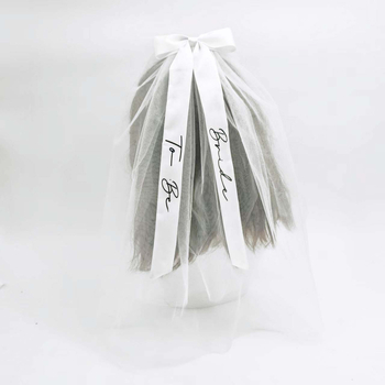 Нов булчински воал с топъл печат за сватбено тържество, воал за булка и шаферка, комплект панделка за очила