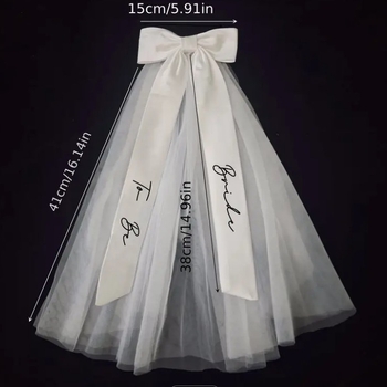 Нов булчински воал с топъл печат за сватбено тържество, воал за булка и шаферка, комплект панделка за очила