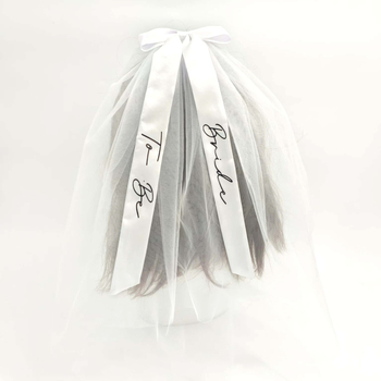 Нов булчински воал с топъл печат за сватбено тържество, воал за булка и шаферка, комплект панделка за очила