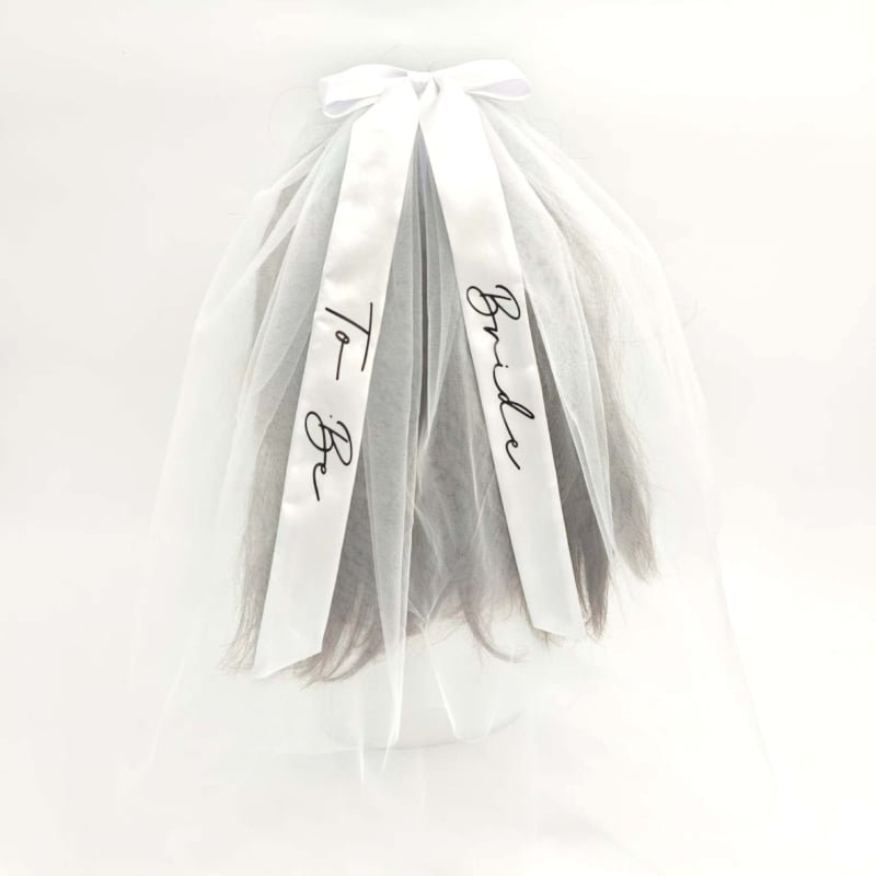Нов булчински воал с топъл печат за сватбено тържество, воал за булка и шаферка, комплект панделка за очила