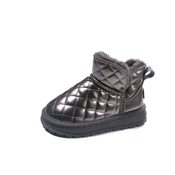 Bērnu sniega zābaki ziemas jauna stila uzvelkamie flīsa oderēti sabiezēti potīšu zābaki ādas ūdensnecaurlaidīgi ziemeļaustrumu lielie kokvilnas apavi zēniem un meitenēm