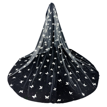 Булчински сватбен основен сватбен воал Супер фея Мори Перла пеперуда воал сватбена атмосфера стрелба воал прическа