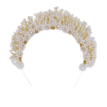 Korėjietiško stiliaus nuotakos plaukų aksesuarai, perlų galvos juosta, rožinė galvos juosta, vestuviniai aksesuarai, gėlės, vestuvinės suknelės aksesuarai