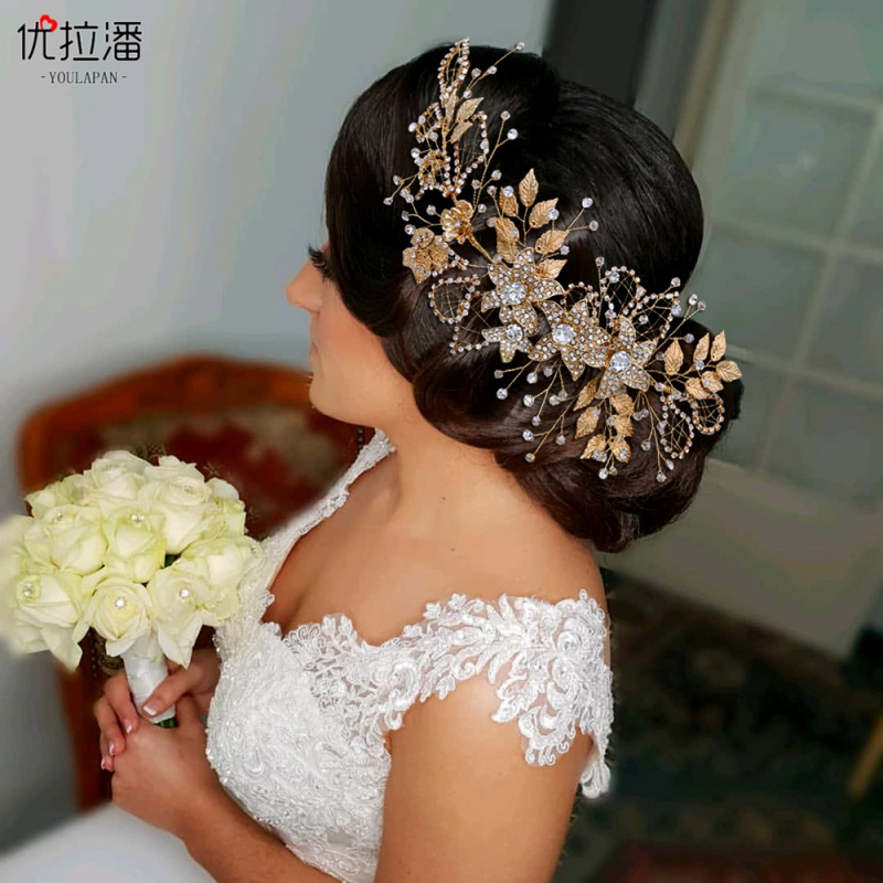 „Youlapan Hp282“ europietiškos ir amerikietiškos tarpvalstybinės nuotakos galvos apdangalai, rankų darbo lydinio iškirpti plaukų aksesuarai, vestuvinių suknelių aksesuarai, plaukų lankai