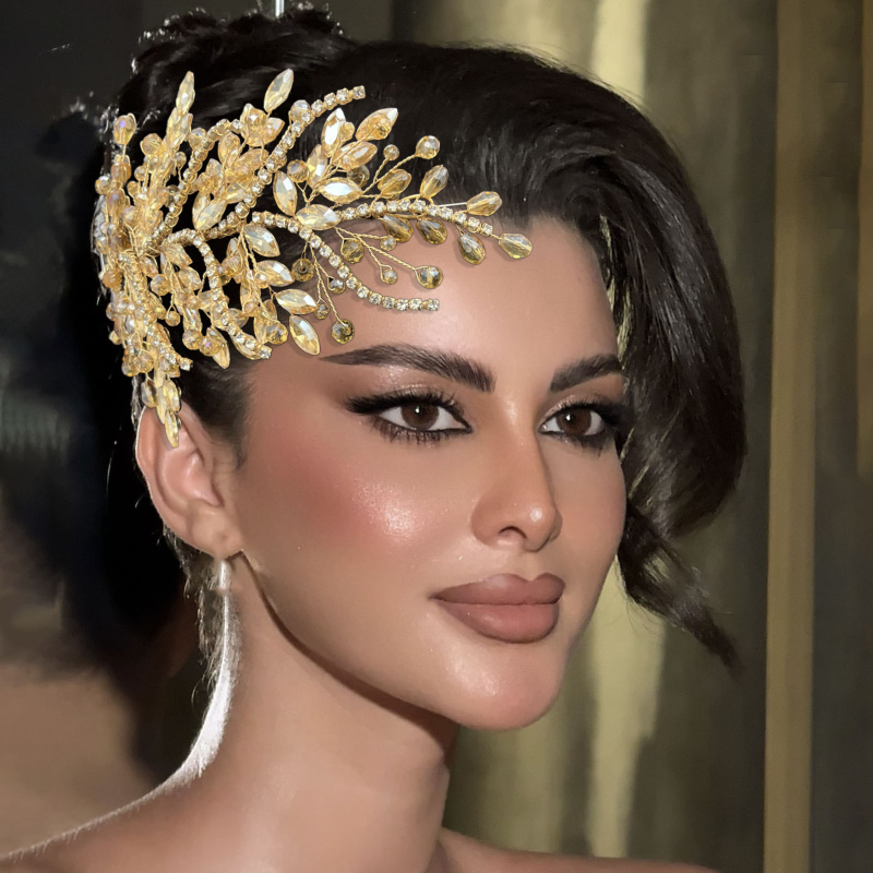 2025 m. naujas rankų darbo cirkonio galvos apdangalas, vestuvinės suknelės plaukų aksesuarai, šoniniai aksesuarai, blizganti vestuvinė suknelė, plaukų vainikas, DZ25