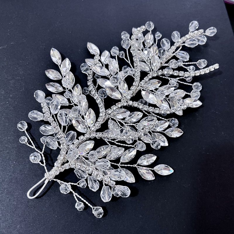 2025 m. naujas rankų darbo cirkonio galvos apdangalas, vestuvinės suknelės plaukų aksesuarai, šoniniai aksesuarai, blizganti vestuvinė suknelė, plaukų vainikas, DZ25
