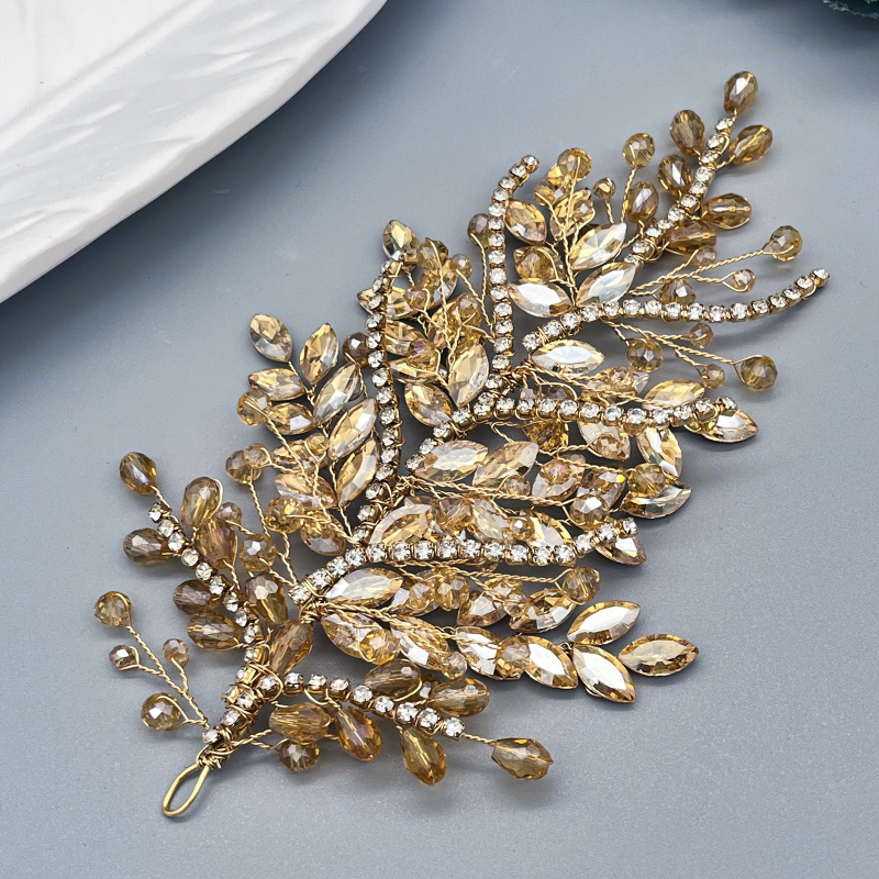 2025. gada jauna, roku darbs, rhinestones galvassega, līgavas matu aksesuāri, sānu aksesuāri, spīdīga kāzu kleita, matu vainags, DZ25