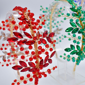 Χειροποίητα αξεσουάρ μαλλιών εξωτερικού εμπορίου για νυφική κορδέλα μαλλιών για σιδέρωμα μαλλιών μπλε στρας κρύσταλλο αξεσουάρ γάμου με χρωματιστό διαμάντι DZ097