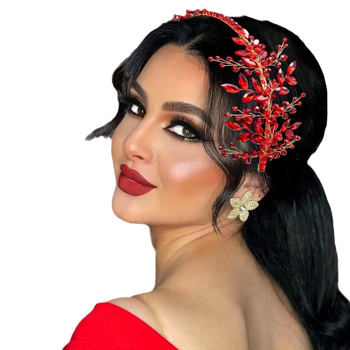 Χειροποίητα αξεσουάρ μαλλιών εξωτερικού εμπορίου για νυφική κορδέλα μαλλιών για σιδέρωμα μαλλιών μπλε στρας κρύσταλλο αξεσουάρ γάμου με χρωματιστό διαμάντι DZ097