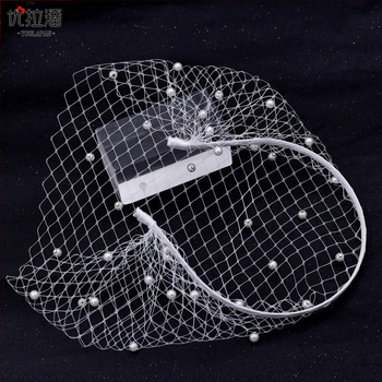 Ulapan Va08 Европейски и американски перлен воал с мъниста, мрежеста лента за глава, булчински аксесоари за абитуриентски бал