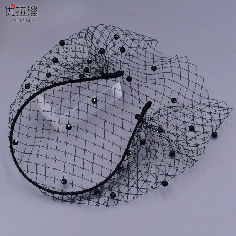 Ulapan Va08 Европейски и американски перлен воал с мъниста, мрежеста лента за глава, булчински аксесоари за абитуриентски бал