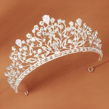 Europietiškos ir amerikietiškos nuotakos tiara, cirkonio karūna, vestuvių aksesuarai, vakarėlių suknelių aksesuarai, elegantiška, lengva, prabangi lydinio krištolo karūna