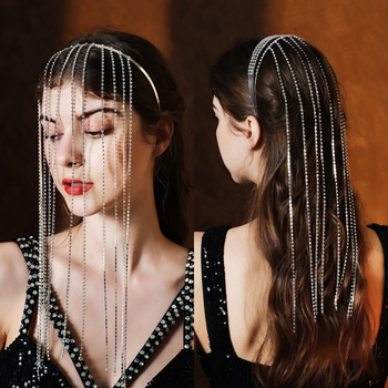 Europietiškos ir amerikietiškos tarpvalstybinės papuošalų dizaino galvos juostos moterims, perdėtos vakarėlių plaukų aksesuarai, plaukų skylės, madingos pintos cirkonio kutais puoštos galvos juostos