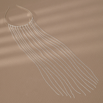 Ευρωπαϊκές και αμερικανικές διασυνοριακές κορδέλες μαλλιών με σχέδιο κοσμημάτων για γυναίκες, αξεσουάρ μαλλιών με υπερβολικά κοσμήματα για πάρτι, κορδέλες μαλλιών με πλεκτό στρας και φούντα