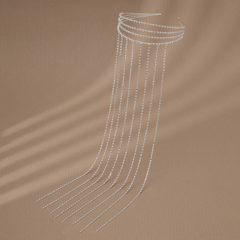 Ευρωπαϊκές και αμερικανικές διασυνοριακές κορδέλες μαλλιών με σχέδιο κοσμημάτων για γυναίκες, αξεσουάρ μαλλιών με υπερβολικά κοσμήματα για πάρτι, κορδέλες μαλλιών με πλεκτό στρας και φούντα