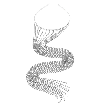 Ευρωπαϊκές και αμερικανικές διασυνοριακές κορδέλες μαλλιών με σχέδιο κοσμημάτων για γυναίκες, αξεσουάρ μαλλιών με υπερβολικά κοσμήματα για πάρτι, κορδέλες μαλλιών με πλεκτό στρας και φούντα