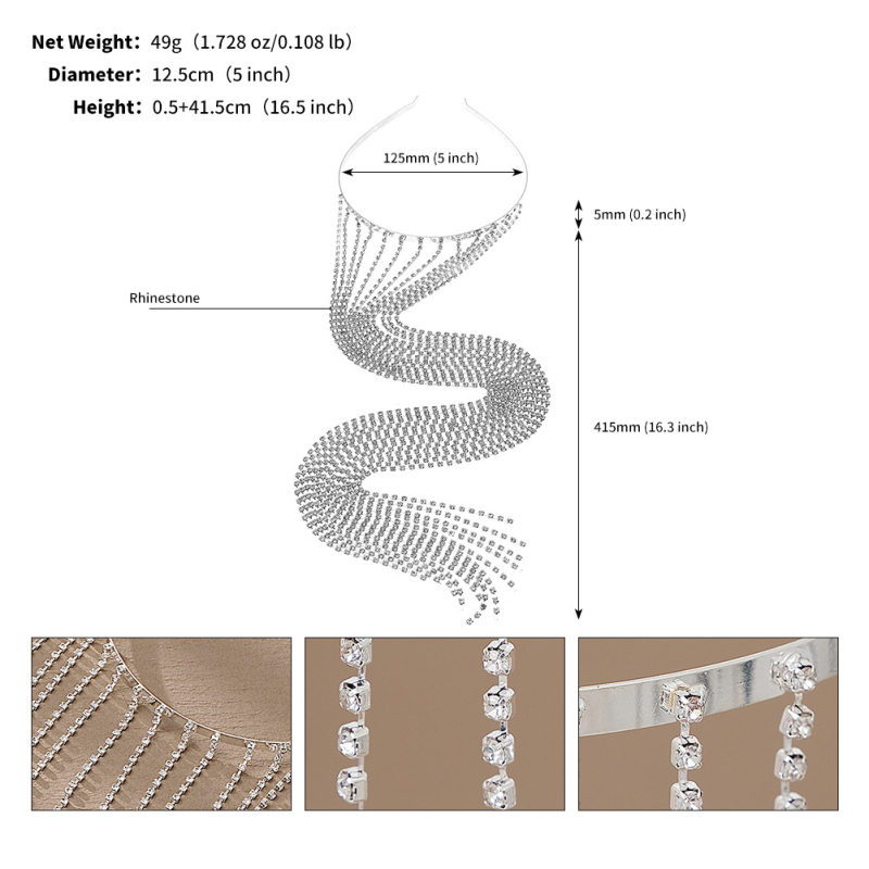 Europietiškos ir amerikietiškos tarpvalstybinės papuošalų dizaino galvos juostos moterims, perdėtos vakarėlių plaukų aksesuarai, plaukų skylės, madingos pintos cirkonio kutais puoštos galvos juostos