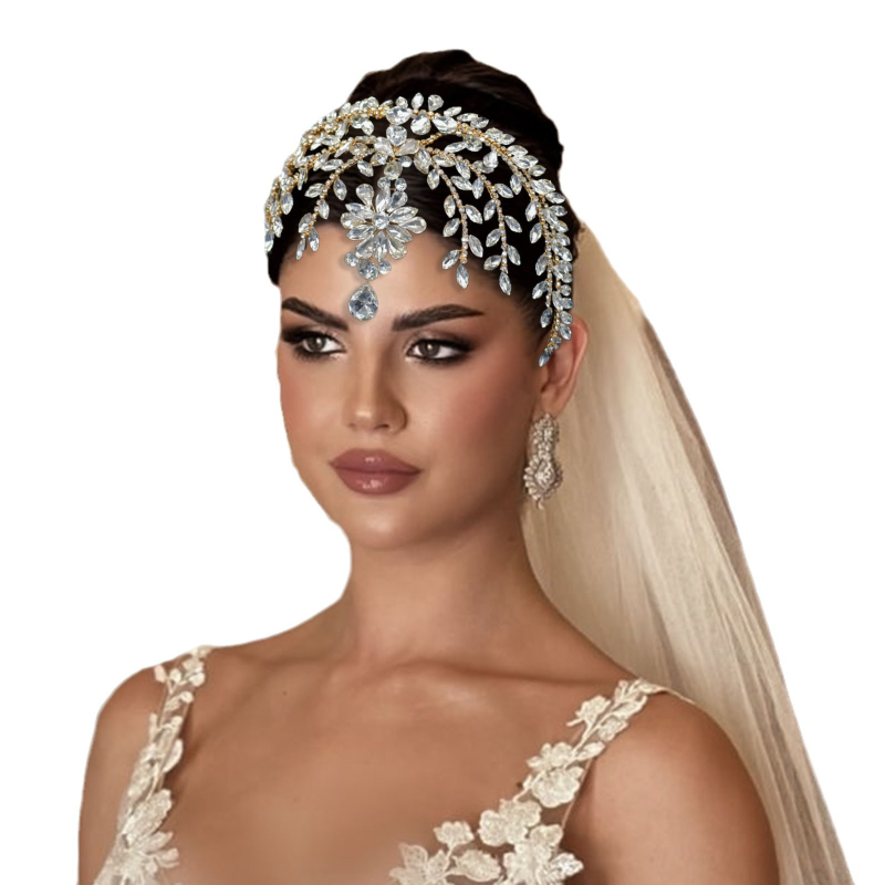 Väliskaubanduse originaalne uus pruudi peakate, käsitsi valmistatud rhinestones summa keti ripats juuksepael pulmakleidi aksessuaarid DZ009