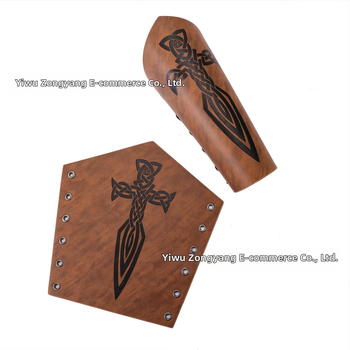 Трансграничен средновековен мъжки кожен гривна за ръце, ретро пънк, карнавален косплей костюм, аксесоари за предпазител за ръка