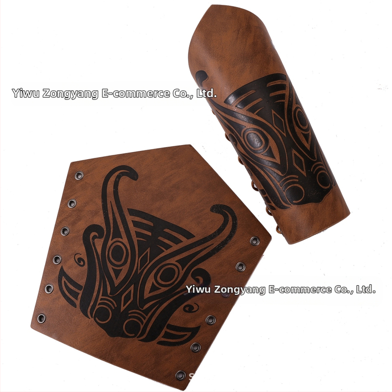 Трансграничен средновековен мъжки кожен гривна за ръце, ретро пънк, карнавален косплей костюм, аксесоари за предпазител за ръка