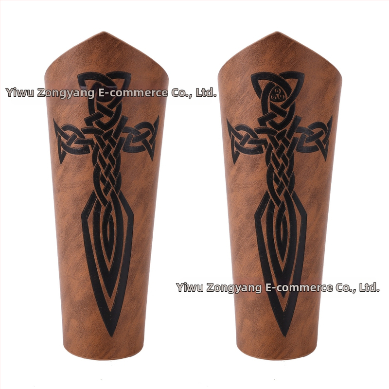 Трансграничен средновековен мъжки кожен гривна за ръце, ретро пънк, карнавален косплей костюм, аксесоари за предпазител за ръка