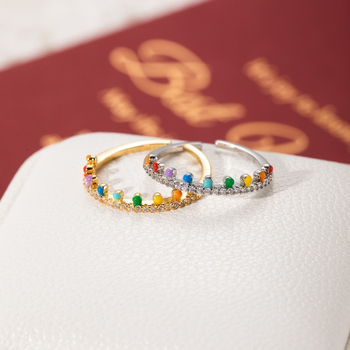 Francia romantikus zománc macaron nyitott egyszerű fülkegyűrű nőknek, édes, friss és luxus kézi ékszerek