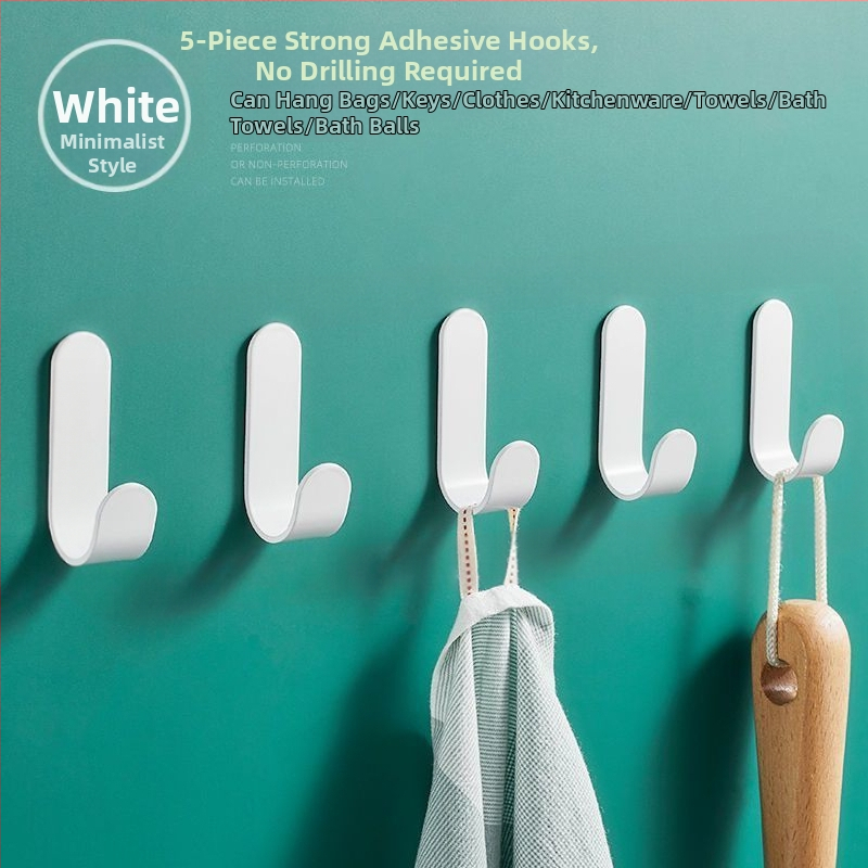 Drabužių pakabos kabliukas, lipnus kabliukas drabužiams už durų be gręžimo, lipnus kabliukas vonios kambario apkrovas laikančiai sienai, ausinių laikiklis